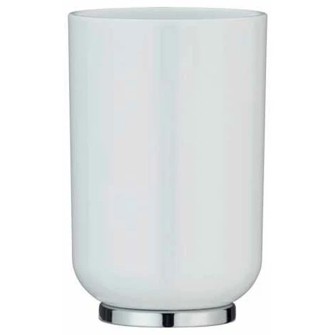 WENKO Gobelet Salle De Bain Posa, Porte Brosse à Dent, Plastique Sans BPA, Ø 7x11 Cm, Blanc/Chromé 4 WENKO Gobelet Salle De Bain Posa, Porte Brosse à Dent, Plastique Sans BPA, Ø 7x11 Cm, Blanc/Chromé – Image 2