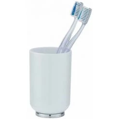 WENKO Gobelet Salle De Bain Posa, Porte Brosse à Dent, Plastique Sans BPA, Ø 7x11 Cm, Blanc/Chromé 8 WENKO Gobelet Salle De Bain Posa, Porte Brosse à Dent, Plastique Sans BPA, Ø 7x11 Cm, Blanc/Chromé -WENKO Soldes 18939352 3