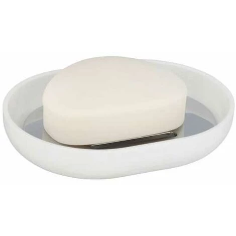 WENKO Porte Savon Posa, Support Savon, Plastique Sans BPA, 12x2,5x9 Cm, Blanc - Chromé 6 WENKO Porte Savon Posa, Support Savon, Plastique Sans BPA, 12x2,5x9 Cm, Blanc - Chromé – Image 4