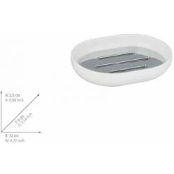 WENKO Porte Savon Posa, Support Savon, Plastique Sans BPA, 12x2,5x9 Cm, Blanc - Chromé 11 WENKO Porte Savon Posa, Support Savon, Plastique Sans BPA, 12x2,5x9 Cm, Blanc - Chromé -WENKO Soldes 18939363 5