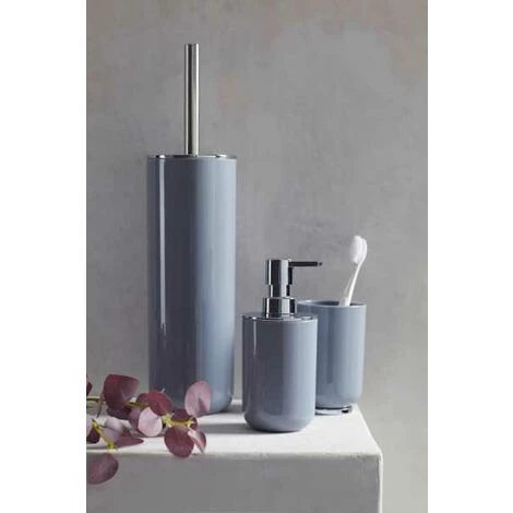 WENKO Distributeur Savon Liquide Posa, Capacité 330 Ml, Plastique, 7x16,5x8 Cm, Gris/Chromé 5 WENKO Distributeur Savon Liquide Posa, Capacité 330 Ml, Plastique, 7x16,5x8 Cm, Gris/Chromé – Image 3