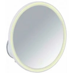WENKO Miroir Maquillage LED, Miroir Grossissant Ventouse X5, Ø 18.5 Cm, Isola