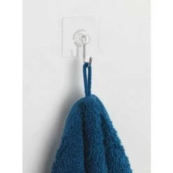 WENKO Crochet Mural Porte Serviette, Crochet Porte Serviette Pour La Salle De Bain, Fixation Sans Perçage Static-Loc®, Lot De 4, Plastique, 4x4,5x2 Cm, Transparent -WENKO Soldes 18939453 3