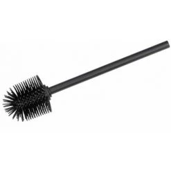 WENKO Brosse WC Silicone Noire De Rechange, Brosse WC Noire Avec Manche En Acier Inoxydable - Silicone, Ø 8x35 Cm, Noir -WENKO Soldes 18939479 2