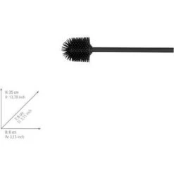 WENKO Brosse WC Silicone Noire De Rechange, Brosse WC Noire Avec Manche En Acier Inoxydable - Silicone, Ø 8x35 Cm, Noir -WENKO Soldes 18939479 3