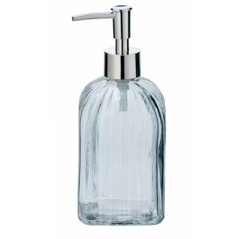 WENKO Distributeur Savon Liquide En Verre à Relief Vetro, Capacité 520 Ml, Verre, 7,5x19x7,5 Cm, Transparent 3 WENKO Distributeur Savon Liquide En Verre à Relief Vetro, Capacité 520 Ml, Verre, 7,5x19x7,5 Cm, Transparent