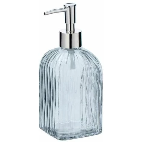 WENKO Distributeur Savon Liquide En Verre à Relief Vetro, Capacité 520 Ml, Verre, 7,5x19x7,5 Cm, Transparent 4 WENKO Distributeur Savon Liquide En Verre à Relief Vetro, Capacité 520 Ml, Verre, 7,5x19x7,5 Cm, Transparent – Image 2