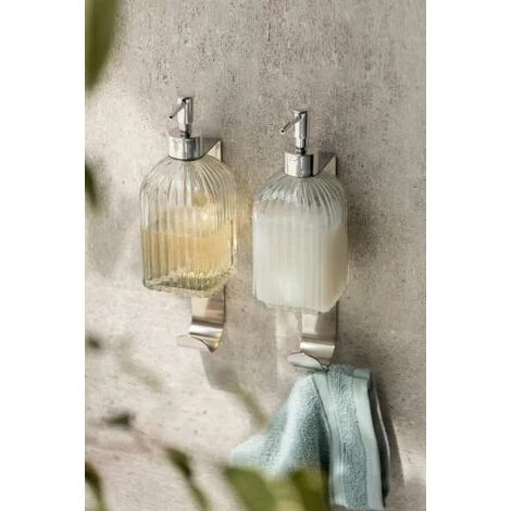 WENKO Distributeur Savon Liquide En Verre à Relief Vetro, Capacité 520 Ml, Verre, 7,5x19x7,5 Cm, Transparent 6 WENKO Distributeur Savon Liquide En Verre à Relief Vetro, Capacité 520 Ml, Verre, 7,5x19x7,5 Cm, Transparent – Image 4