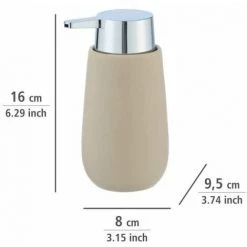 WENKO Distributeur Savon Liquide Badi, Capacité 320 Ml, Céramique, 9,5x16x8 Cm, Beige Mat 10 WENKO Distributeur Savon Liquide Badi, Capacité 320 Ml, Céramique, 9,5x16x8 Cm, Beige Mat -WENKO Soldes 18939545 4