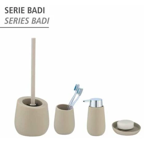 WENKO Distributeur Savon Liquide Badi, Capacité 320 Ml, Céramique, 9,5x16x8 Cm, Beige Mat 7 WENKO Distributeur Savon Liquide Badi, Capacité 320 Ml, Céramique, 9,5x16x8 Cm, Beige Mat – Image 5
