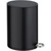 WENKO Petite Poubelle Salle De Bain à Pédale Monza, Capacité 3L, Poubelle Avec Frein De Chute "Easy-Close", Acier, 18,5x25,5x24,5 Cm, Noir Mat -WENKO Soldes 18939637 1