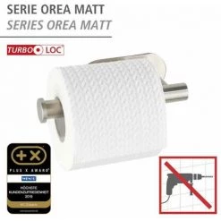 WENKO Dérouleur Papier Toilette Mural Orea Mat, Porte Papier Toilette Mural Fixation Sans Perçage Turbo-Loc®, Acier Inox, 16x4,5x7 Cm, Mat 8 WENKO Dérouleur Papier Toilette Mural Orea Mat, Porte Papier Toilette Mural Fixation Sans Perçage Turbo-Loc®, Acier Inox, 16x4,5x7 Cm, Mat -WENKO Soldes 18939641 2