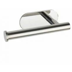 WENKO Dérouleur Papier Toilette Mural Orea Shine, Porte Papier Toilette Mural Fixation Sans Perçage Turbo-Loc®, Acier Inox, 16x4,5x7 Cm, Brillant
