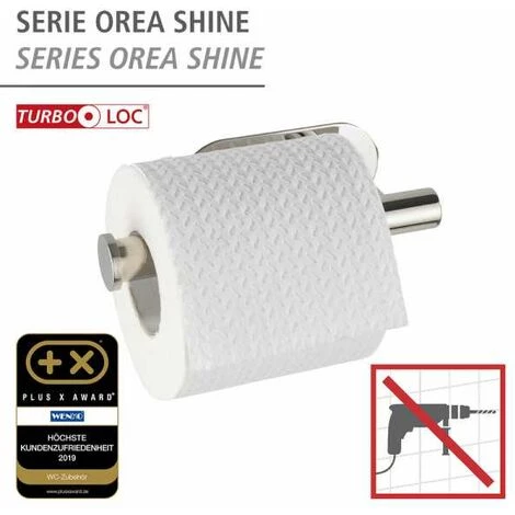 WENKO Dérouleur Papier Toilette Mural Orea Shine, Porte Papier Toilette Mural Fixation Sans Perçage Turbo-Loc®, Acier Inox, 16x4,5x7 Cm, Brillant 4 WENKO Dérouleur Papier Toilette Mural Orea Shine, Porte Papier Toilette Mural Fixation Sans Perçage Turbo-Loc®, Acier Inox, 16x4,5x7 Cm, Brillant – Image 2