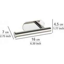 WENKO Dérouleur Papier Toilette Mural Orea Shine, Porte Papier Toilette Mural Fixation Sans Perçage Turbo-Loc®, Acier Inox, 16x4,5x7 Cm, Brillant 10 WENKO Dérouleur Papier Toilette Mural Orea Shine, Porte Papier Toilette Mural Fixation Sans Perçage Turbo-Loc®, Acier Inox, 16x4,5x7 Cm, Brillant -WENKO Soldes 18939643 4