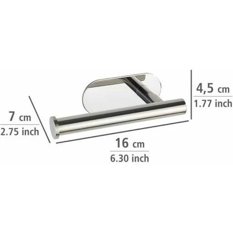 WENKO Dérouleur Papier Toilette Mural Orea Shine, Porte Papier Toilette Mural Fixation Sans Perçage Turbo-Loc®, Acier Inox, 16x4,5x7 Cm, Brillant 6 WENKO Dérouleur Papier Toilette Mural Orea Shine, Porte Papier Toilette Mural Fixation Sans Perçage Turbo-Loc®, Acier Inox, 16x4,5x7 Cm, Brillant – Image 4