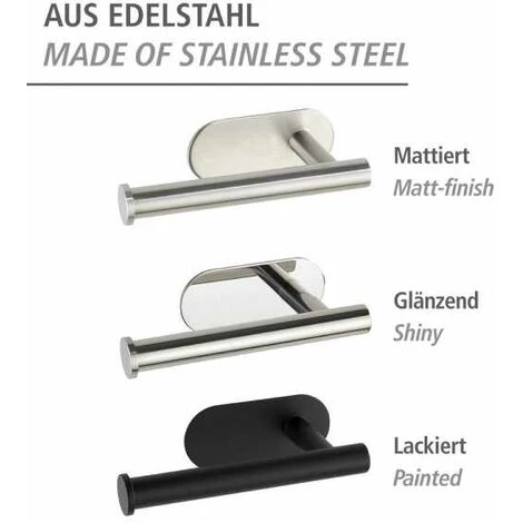 WENKO Dérouleur Papier Toilette Mural Orea Shine, Porte Papier Toilette Mural Fixation Sans Perçage Turbo-Loc®, Acier Inox, 16x4,5x7 Cm, Brillant 7 WENKO Dérouleur Papier Toilette Mural Orea Shine, Porte Papier Toilette Mural Fixation Sans Perçage Turbo-Loc®, Acier Inox, 16x4,5x7 Cm, Brillant – Image 5