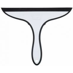 WENKO Raclette Salle De Bain Ibos, Raclette De Douche, Fixation Ventouse, Plastique, 23x20x2,5 Cm, Blanc - Noir