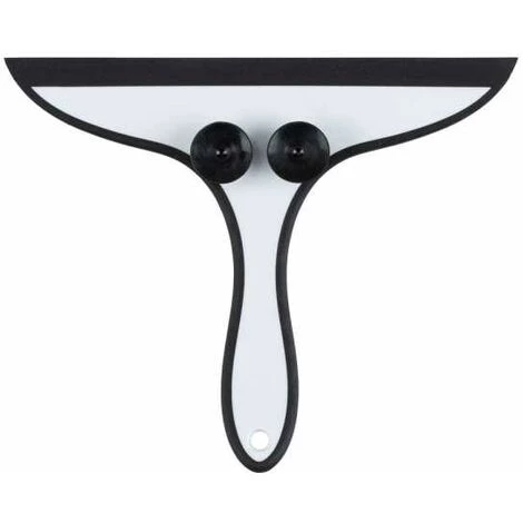 WENKO Raclette Salle De Bain Ibos, Raclette De Douche, Fixation Ventouse, Plastique, 23x20x2,5 Cm, Blanc - Noir 4 WENKO Raclette Salle De Bain Ibos, Raclette De Douche, Fixation Ventouse, Plastique, 23x20x2,5 Cm, Blanc - Noir – Image 2