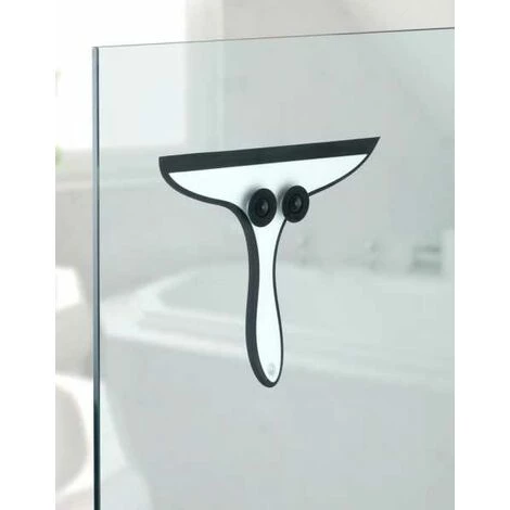 WENKO Raclette Salle De Bain Ibos, Raclette De Douche, Fixation Ventouse, Plastique, 23x20x2,5 Cm, Blanc - Noir 7 WENKO Raclette Salle De Bain Ibos, Raclette De Douche, Fixation Ventouse, Plastique, 23x20x2,5 Cm, Blanc - Noir – Image 5