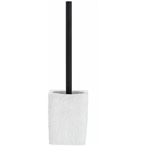 WENKO Brosse WC Villata, Brosse WC Noire, Polyrésine Effet Pierre Naturelle, 11,2x37x10 Cm, Blanc 4 WENKO Brosse WC Villata, Brosse WC Noire, Polyrésine Effet Pierre Naturelle, 11,2x37x10 Cm, Blanc – Image 2