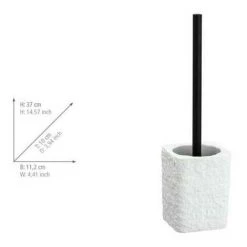 WENKO Brosse WC Villata, Brosse WC Noire, Polyrésine Effet Pierre Naturelle, 11,2x37x10 Cm, Blanc 9 WENKO Brosse WC Villata, Brosse WC Noire, Polyrésine Effet Pierre Naturelle, 11,2x37x10 Cm, Blanc -WENKO Soldes 18939757 4