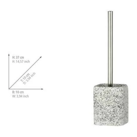 WENKO Brosse WC Terrazzo, Brosse WC Noire, Polyrésine, 10x37x10 Cm, Gris 5 WENKO Brosse WC Terrazzo, Brosse WC Noire, Polyrésine, 10x37x10 Cm, Gris – Image 3