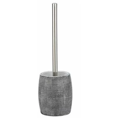 WENKO Brosse WC Gilba, Brosse WC Noire, Polyrésine Effet écaille, Ø 11,3x37 Cm, Gris - Blanc 4 WENKO Brosse WC Gilba, Brosse WC Noire, Polyrésine Effet écaille, Ø 11,3x37 Cm, Gris - Blanc – Image 2