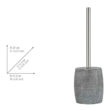 WENKO Brosse WC Gilba, Brosse WC Noire, Polyrésine Effet écaille, Ø 11,3x37 Cm, Gris - Blanc 6 WENKO Brosse WC Gilba, Brosse WC Noire, Polyrésine Effet écaille, Ø 11,3x37 Cm, Gris - Blanc – Image 4