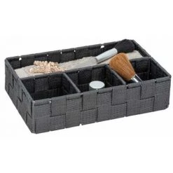 WENKO Organiseur Salle De Bain Adria Petit, Rangement Salle De Bain 4 Compartiments, Polypropylène, 26x17x6.5 Cm, Anthracite 7 WENKO Organiseur Salle De Bain Adria Petit, Rangement Salle De Bain 4 Compartiments, Polypropylène, 26x17x6.5 Cm, Anthracite -WENKO Soldes 18939833 2