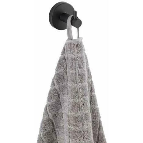 WENKO Crochet Mural Porte Serviette Uno Bosio Black, Crochet Porte Manteau Mural, Acier Inox, Ø 5,5x5,5 Cm, Noir Mat 7 WENKO Crochet Mural Porte Serviette Uno Bosio Black, Crochet Porte Manteau Mural, Acier Inox, Ø 5,5x5,5 Cm, Noir Mat – Image 5