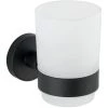 WENKO Porte Brosse à Dent Mural Uno Bosio Black, Gobelet Salle De Bain Mural, Acier Inox - Verre Satiné, 7x9,5x10,5 Cm, Noir Mat 2 WENKO Porte Brosse à Dent Mural Uno Bosio Black, Gobelet Salle De Bain Mural, Acier Inox - Verre Satiné, 7x9,5x10,5 Cm, Noir Mat -WENKO Soldes 18939867 1