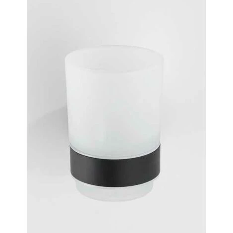 WENKO Porte Brosse à Dent Mural Uno Bosio Black, Gobelet Salle De Bain Mural, Acier Inox - Verre Satiné, 7x9,5x10,5 Cm, Noir Mat 4 WENKO Porte Brosse à Dent Mural Uno Bosio Black, Gobelet Salle De Bain Mural, Acier Inox - Verre Satiné, 7x9,5x10,5 Cm, Noir Mat – Image 2