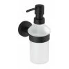 WENKO Distributeur Savon Liquide Mural Bosio Black, Capacité 200 Ml, Acier Inox - Verre Satiné, 7x18x11 Cm, Noir Mat -WENKO Soldes 18939874 1