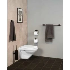 WENKO Porte Serviette Salle De Bain Mural Uno Bosio Black, Barre Porte-serviettes Mural, Acier Inox, 60x5,5x7 Cm, Noir Mat 9 WENKO Porte Serviette Salle De Bain Mural Uno Bosio Black, Barre Porte-serviettes Mural, Acier Inox, 60x5,5x7 Cm, Noir Mat -WENKO Soldes 18939886 3