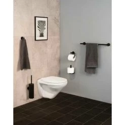 WENKO Porte Serviette Salle De Bain Mural Uno Bosio Black, Barre Porte-serviettes Mural, Acier Inox, 60x5,5x7 Cm, Noir Mat 10 WENKO Porte Serviette Salle De Bain Mural Uno Bosio Black, Barre Porte-serviettes Mural, Acier Inox, 60x5,5x7 Cm, Noir Mat -WENKO Soldes 18939886 4