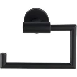 WENKO Porte Papier Toilette Mural Bosio Black, Dérouleur Papier Toilette, Acier Inox, 15x10,5x6,5 Cm, Noir Mat