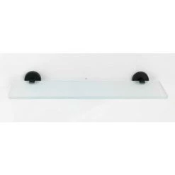 WENKO Etagère Salle De Bain, Tablette En Verre Bosio Black, Fixation Acier Inox - Verre Satiné, 46,5x5,5x13,5 Cm, Noir Mat -WENKO Soldes 18939916 2