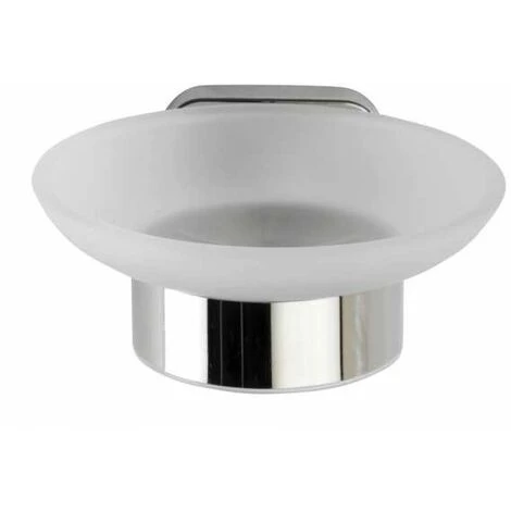 WENKO Porte Savon Mural Mezzano, Porte Savon Rond à Fixer Au Mur, Acier Inox - Verre Satiné, 11x5,5x13 Cm, Brillant 3 WENKO Porte Savon Mural Mezzano, Porte Savon Rond à Fixer Au Mur, Acier Inox - Verre Satiné, 11x5,5x13 Cm, Brillant