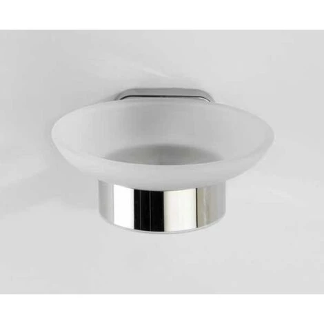 WENKO Porte Savon Mural Mezzano, Porte Savon Rond à Fixer Au Mur, Acier Inox - Verre Satiné, 11x5,5x13 Cm, Brillant 5 WENKO Porte Savon Mural Mezzano, Porte Savon Rond à Fixer Au Mur, Acier Inox - Verre Satiné, 11x5,5x13 Cm, Brillant – Image 3