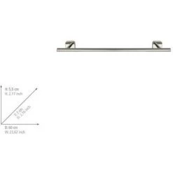 WENKO Porte Serviette Salle De Bain Mural Uno Mezzano, Barre Porte-serviettes Mural, Acier Inox, 60x5,5x7 Cm, Brillant -WENKO Soldes 18939945 5