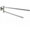 WENKO Porte Serviette Salle De Bain Mural Mezzano, Barre Porte-serviettes Mural Avec 2 Bras Mobiles, Acier Inox, 5,5x9x41,5 Cm, Brillant -WENKO Soldes 18939948 1