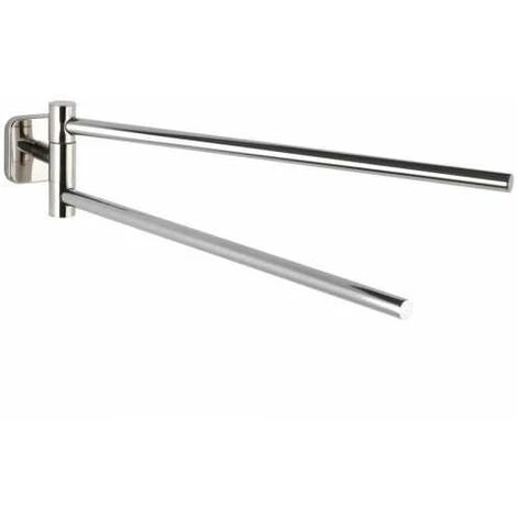 WENKO Porte Serviette Salle De Bain Mural Mezzano, Barre Porte-serviettes Mural Avec 2 Bras Mobiles, Acier Inox, 5,5x9x41,5 Cm, Brillant 3 WENKO Porte Serviette Salle De Bain Mural Mezzano, Barre Porte-serviettes Mural Avec 2 Bras Mobiles, Acier Inox, 5,5x9x41,5 Cm, Brillant