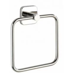 WENKO Porte Serviette Salle De Bain Mural Mezzano, Anneau Porte Serviette Mural, Acier Inox, 16x18x5,5 Cm, Brillant -WENKO Soldes 18939951 2