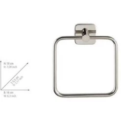 WENKO Porte Serviette Salle De Bain Mural Mezzano, Anneau Porte Serviette Mural, Acier Inox, 16x18x5,5 Cm, Brillant -WENKO Soldes 18939951 5