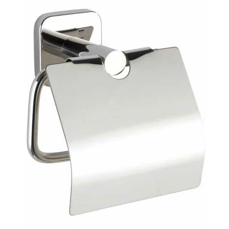 WENKO Porte Papier Toilette Mural Mezzano, Dérouleur Papier Toilette Mural Avec Couvercle, Acier Inox, 15x13x7 Cm, Brillant 3 WENKO Porte Papier Toilette Mural Mezzano, Dérouleur Papier Toilette Mural Avec Couvercle, Acier Inox, 15x13x7 Cm, Brillant