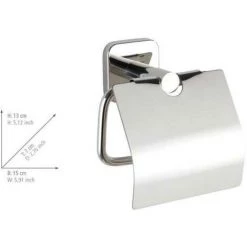 WENKO Porte Papier Toilette Mural Mezzano, Dérouleur Papier Toilette Mural Avec Couvercle, Acier Inox, 15x13x7 Cm, Brillant 10 WENKO Porte Papier Toilette Mural Mezzano, Dérouleur Papier Toilette Mural Avec Couvercle, Acier Inox, 15x13x7 Cm, Brillant -WENKO Soldes 18939957 4