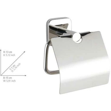 WENKO Porte Papier Toilette Mural Mezzano, Dérouleur Papier Toilette Mural Avec Couvercle, Acier Inox, 15x13x7 Cm, Brillant 6 WENKO Porte Papier Toilette Mural Mezzano, Dérouleur Papier Toilette Mural Avec Couvercle, Acier Inox, 15x13x7 Cm, Brillant – Image 4
