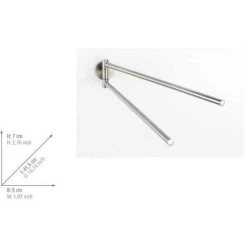 WENKO Porte Serviette Salle De Bain Mural Cuba, Barre Porte-serviettes Mural Avec 2 Bras Mobiles, Zinc, 5x7x41,5 Cm, Mat 10 WENKO Porte Serviette Salle De Bain Mural Cuba, Barre Porte-serviettes Mural Avec 2 Bras Mobiles, Zinc, 5x7x41,5 Cm, Mat -WENKO Soldes 18939971 4