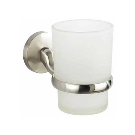 WENKO Porte Brosse à Dent Mural Cuba, Gobelet Salle De Bain Mural, Zinc - Verre Satiné, 7x9,5x11,5 Cm, Mat 3 WENKO Porte Brosse à Dent Mural Cuba, Gobelet Salle De Bain Mural, Zinc - Verre Satiné, 7x9,5x11,5 Cm, Mat